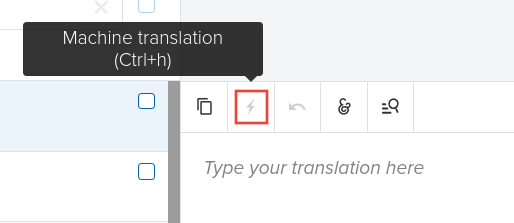 Transifex machine translation button